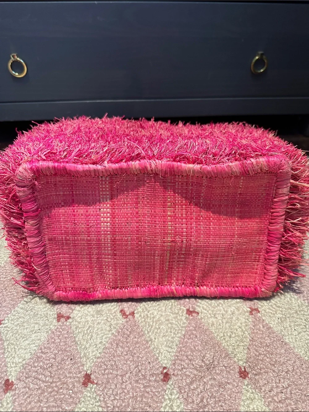 St. Tropez Textured Tote Bag in Fuchsia Pink